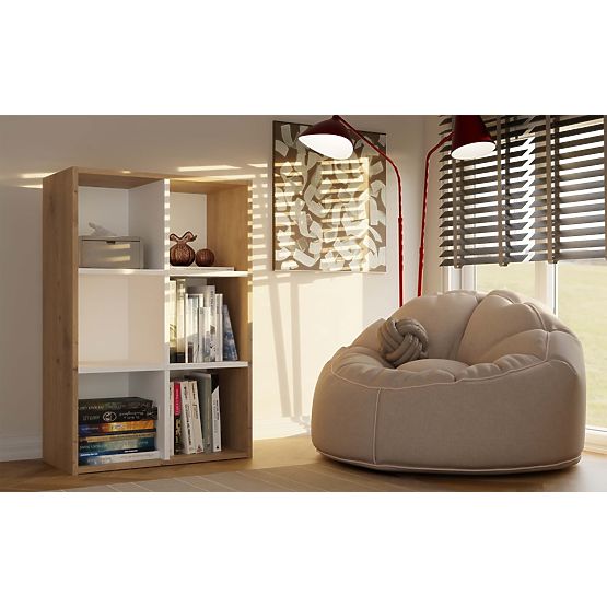 Malax MINI 2X3 Shelf OAK ARTISAN WHITE