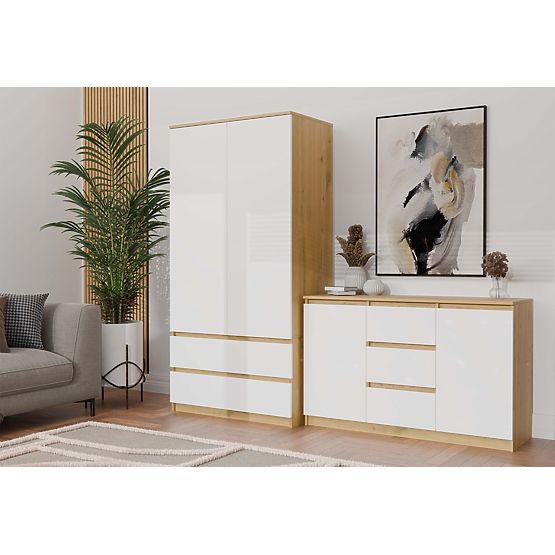 Malwa 2D3S Sideboard OAK ARTISAN WHITE