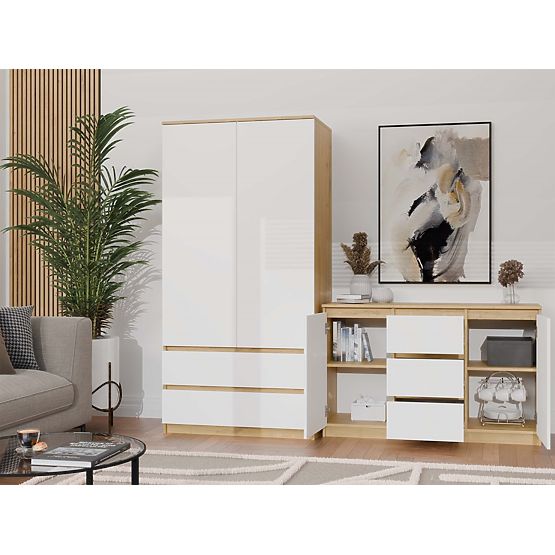 Malwa 2D3S Sideboard OAK ARTISAN WHITE