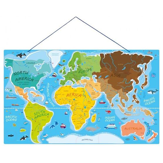 Educational magnetic world map 2 in 1