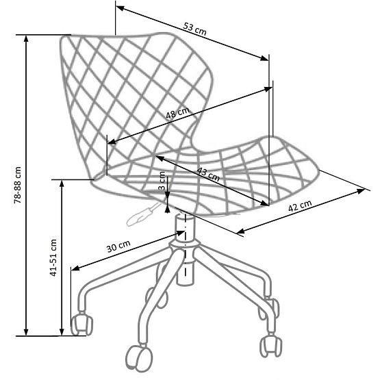 Matrix student chair - white-black