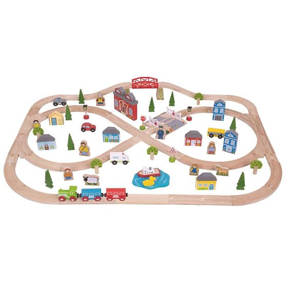 Mega wooden train track