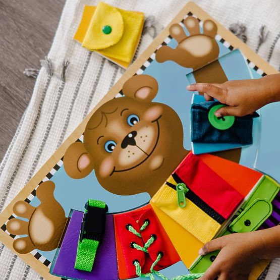 Melissa and Doug - Motor Skills Board Dress the Bear