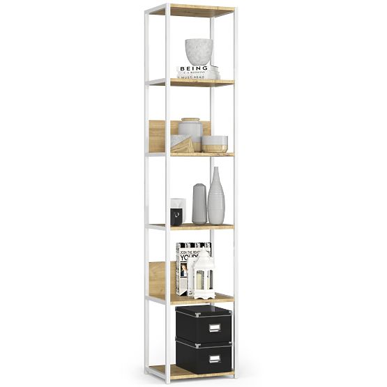 METAL LOFT SHELF 400 WHITE/OAK ARTISAN