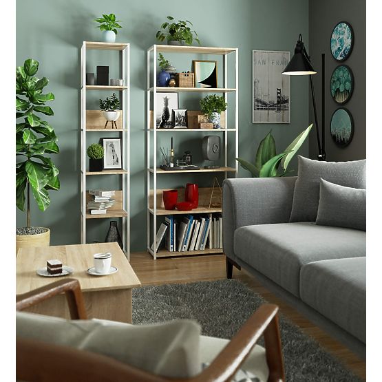 METAL SHELF LOFT 400 WHITE/SONOMA OAK