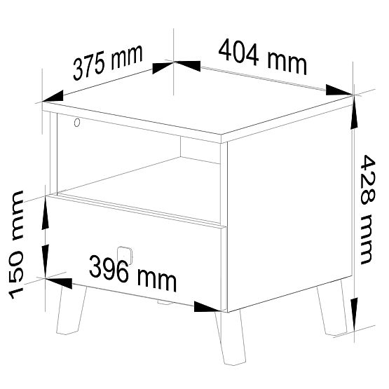MOBI K-01 WHITE BLACK CHEST OF DRAWERS