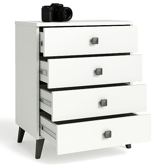 MOBI K-04 WHITE BLACK CHEST OF DRAWERS