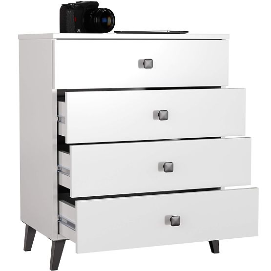 MOBI K-04 WHITE BLACK CHEST OF DRAWERS