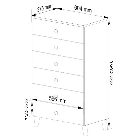 MOBI K-06 WHITE BLACK CHEST OF DRAWERS