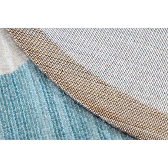 Modern Children's Rug TOYS 75322 TEDDY BEAR, Irregular Shape, Blue, Turquoise, Cream