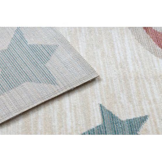 Modern Children's Rug TOYS 75323 TEDDY BEAR, Irregular Shape, Cream, Red Fuchsia