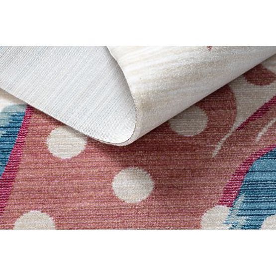 Modern Children's Rug TOYS 75323 TEDDY BEAR, Irregular Shape, Cream, Red Fuchsia