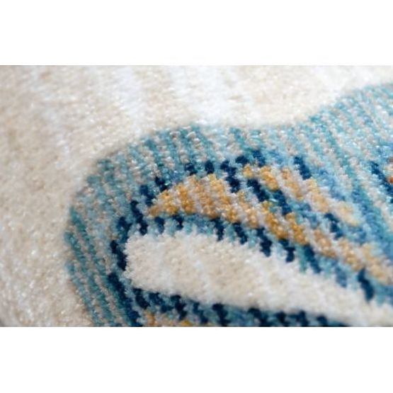 Modern Children's Rug TOYS 75326 BUTTERFLY, Irregular Shape, Cream, Red Fuchsia