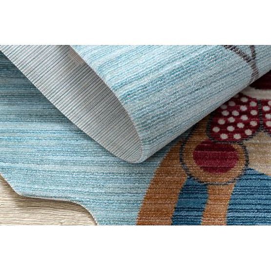 Modern Children's Rug TOYS 75328 CLOWN, Irregular Shape, Blue, Turquoise, Red Fuchsia