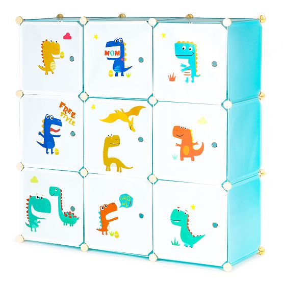 Modular Children's Wardrobe with 9 Shelves