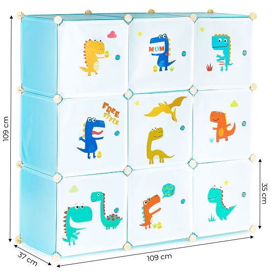 Modular Children's Wardrobe with 9 Shelves