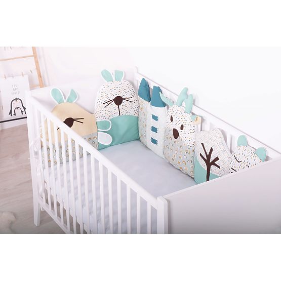 Modular mantinel for crib Rainbow - mint
