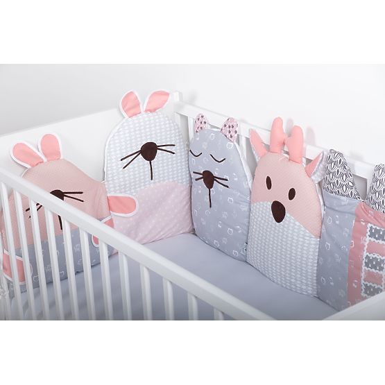 Modular mantinel for the crib - gray-pink