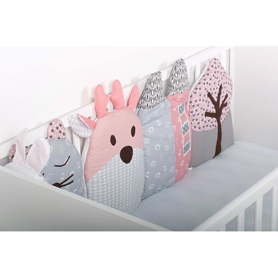 Modular mantinel for the crib - gray-pink