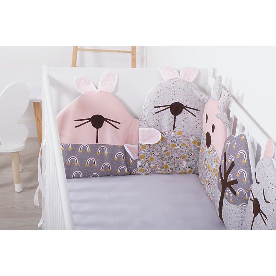 Modular mantinel for the Flowers crib - gray-pink