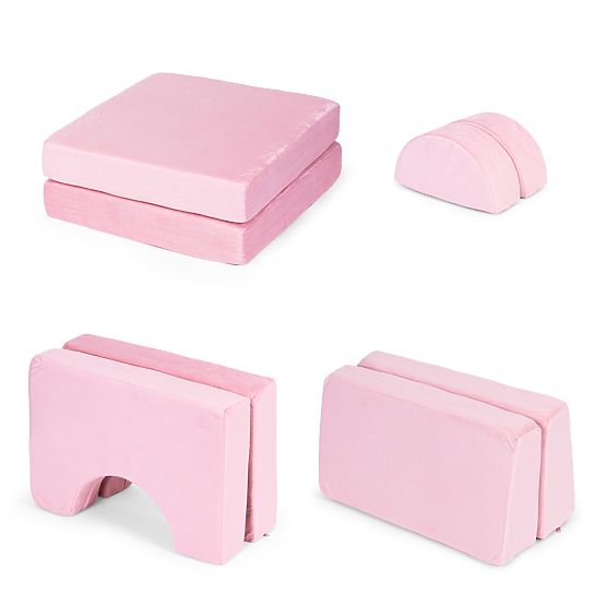 Modular Children's Armchair DIY 8 Soft Cushions Foldable - Pink ECOTOYS