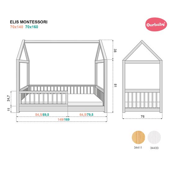 Montessori House Bed Elis White