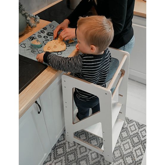 Montessori learning tower Pola Scandi - white