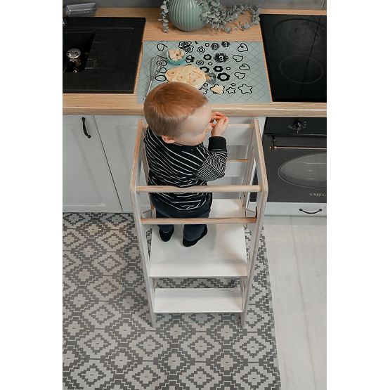 Montessori learning tower Pola Scandi - white