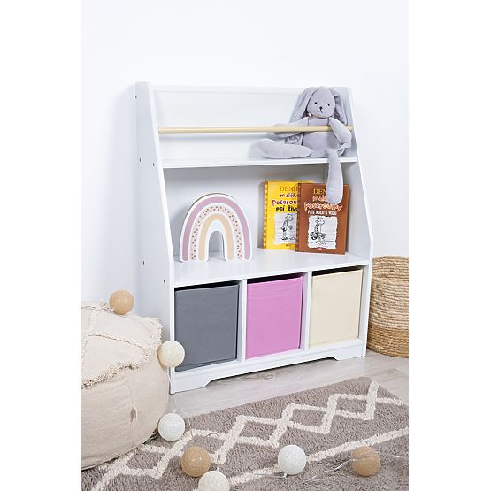 Montessori Bookshelf Dusty Pink - White
