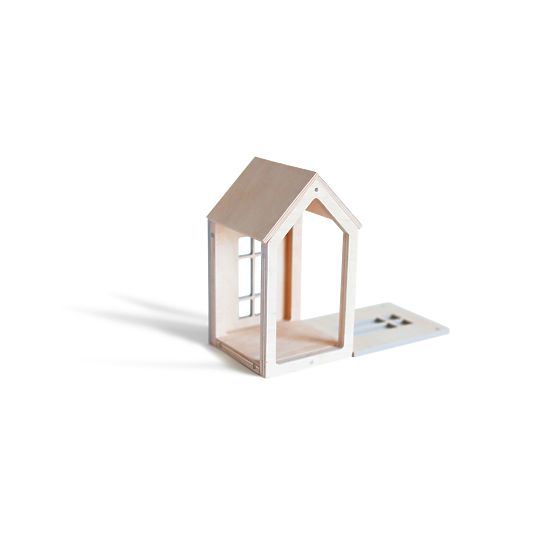 Magnetic Montessori wooden house - grey