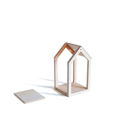 Magnetic Montessori wooden house - grey