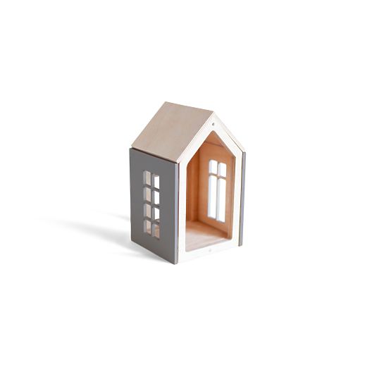 Magnetic Montessori wooden house - grey