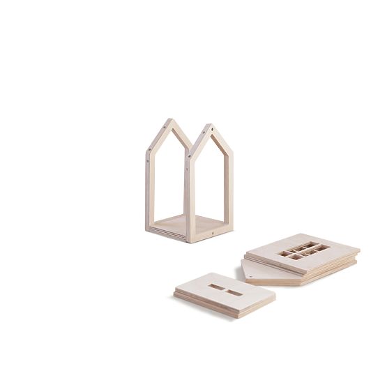 Magnetic Montessori wooden house - natural