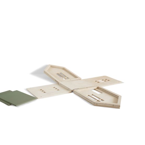 Magnetic Montessori wooden house - khaki