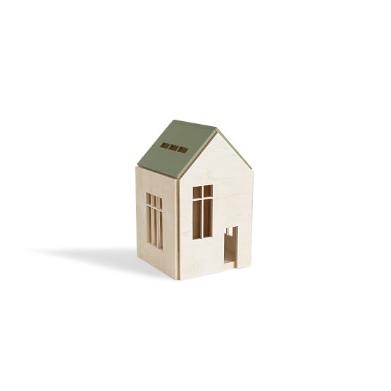 Magnetic Montessori wooden house - khaki