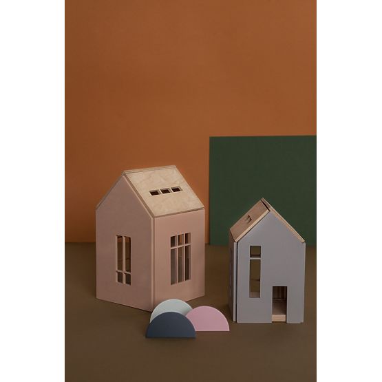 Magnetic Montessori wooden house - pink
