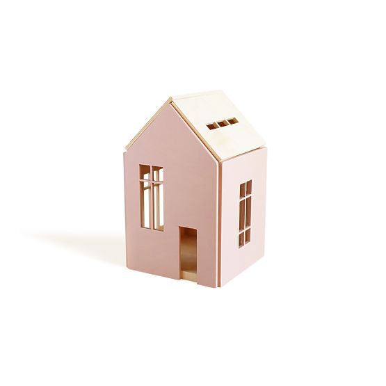 Magnetic Montessori wooden house - pink