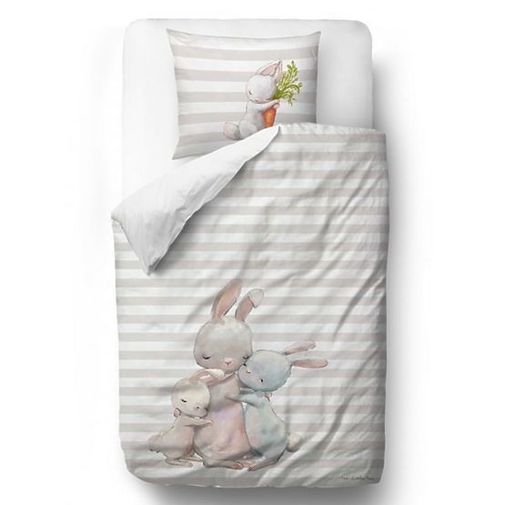 Mr. Little Fox Bedding Forest School - Bunnies - 100 x 130 cm + 60 x 40 cm