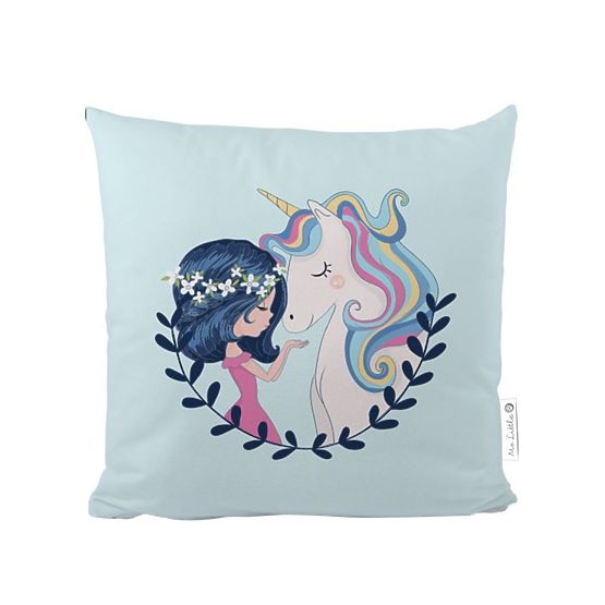 Mr. Little Fox Pillow Baby girl and unicorn