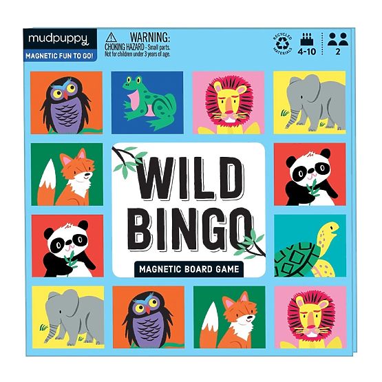 Mudpuppy Magnetic Board Game Wild Animals