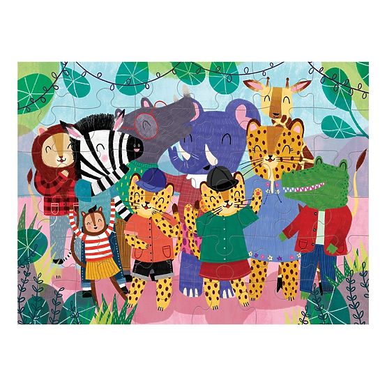 Mudpuppy Puzzle Wild Animals in a Fabric Bag 36 Pieces