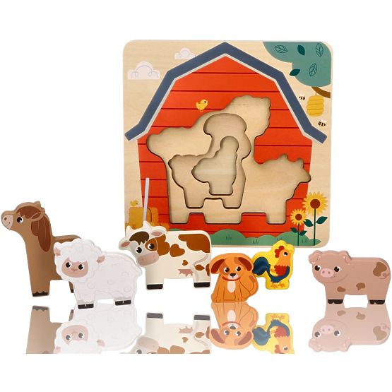Multi-layer Farm Animals Puzzle