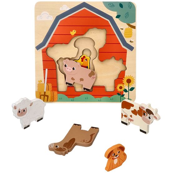 Multi-layer Farm Animals Puzzle