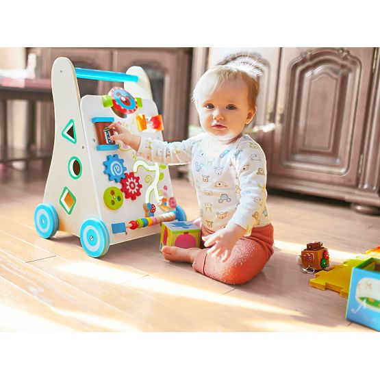 Multifunction wooden walker - Cheerful garden