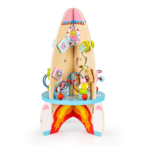 Multifunctional educational wooden rocket 8in1