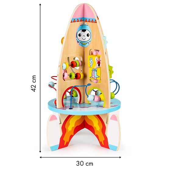 Multifunctional educational wooden rocket 8in1