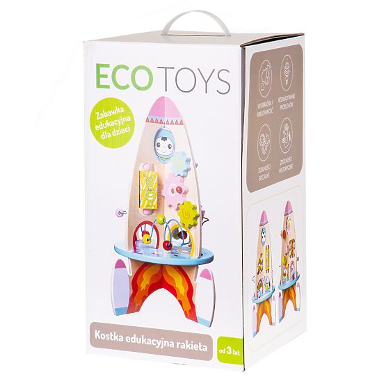 Multifunctional educational wooden rocket 8in1