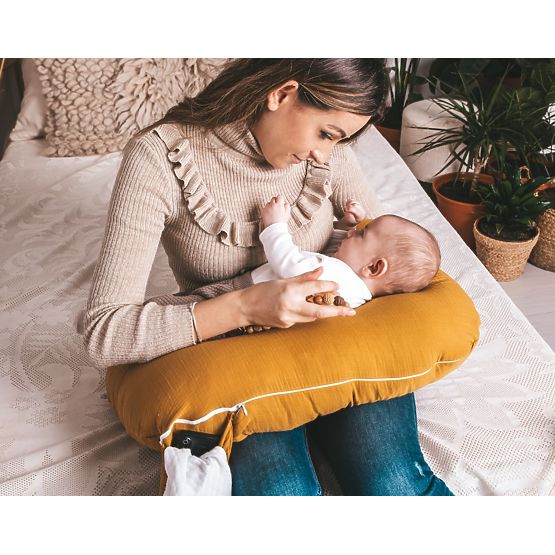 Muslin Adjustable Pillow Heavens - mustard
