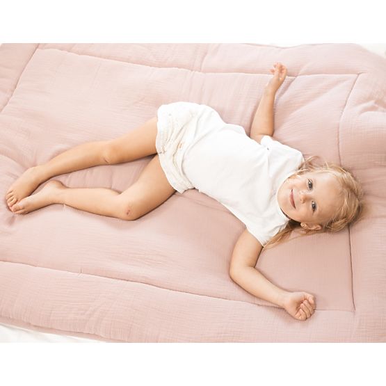 Muslin blanket and pillow with filling 100x135 + 40x60 - dark gray