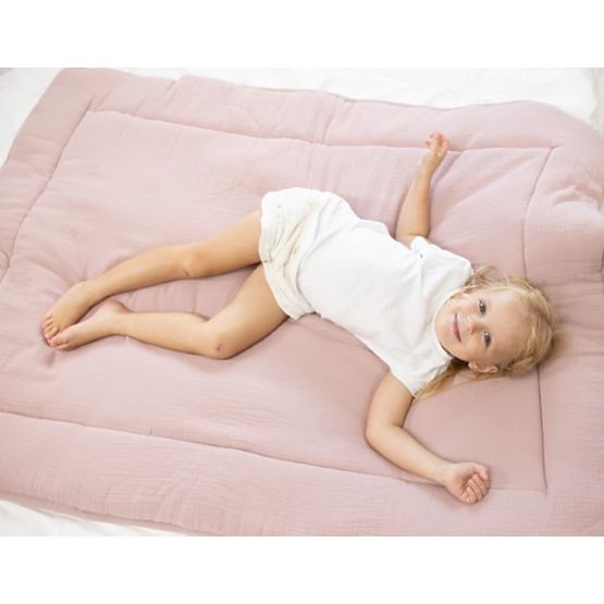 Muslin blanket and pillow with filling 100x135 + 40x60 - pink